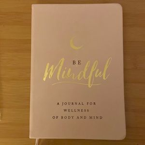 Daily Mindfulness Journal for body & Mind, portable, pink leatherette cover